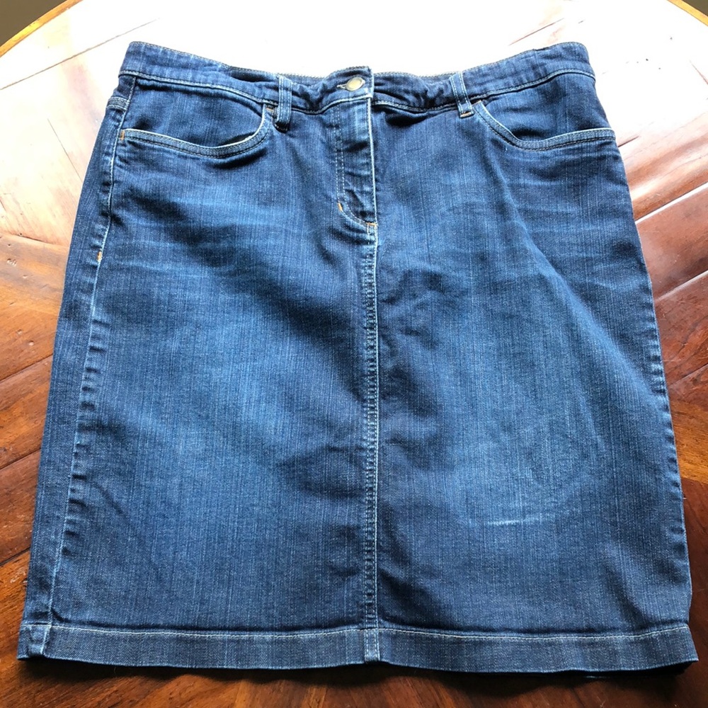 Eileen Fisher Blue Jean Pencil Skirt Knee-Length Casual